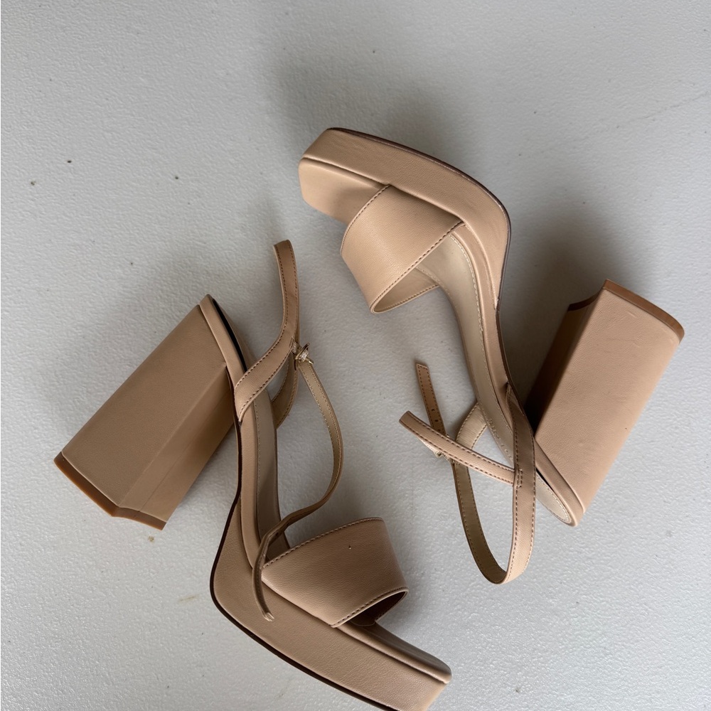 Nude platform heels